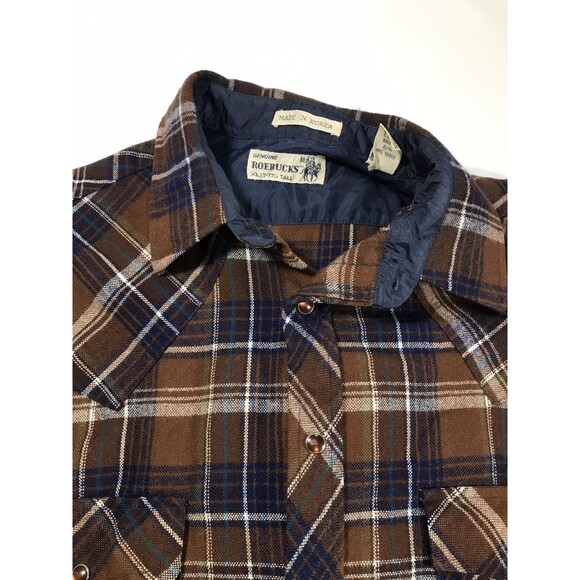 VTG Genuine Roebucks Pearl Button Down Western Long Sleeve Men’s Xl Tall - Picture 5 of 10